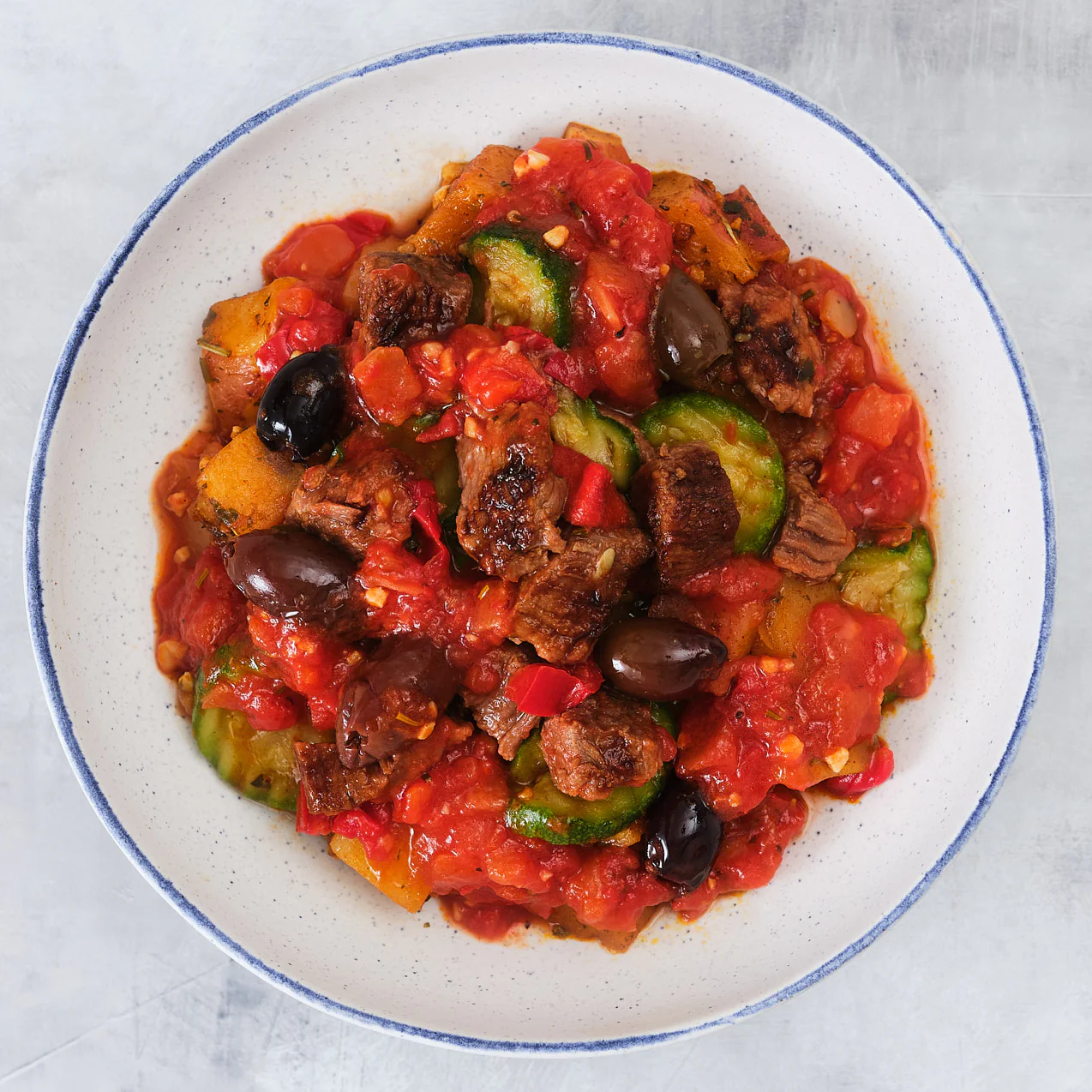 Mediterranean Style Tomato, Steak & Vegetable Stew with Brown Rice & Kalamata Olives - Image 4