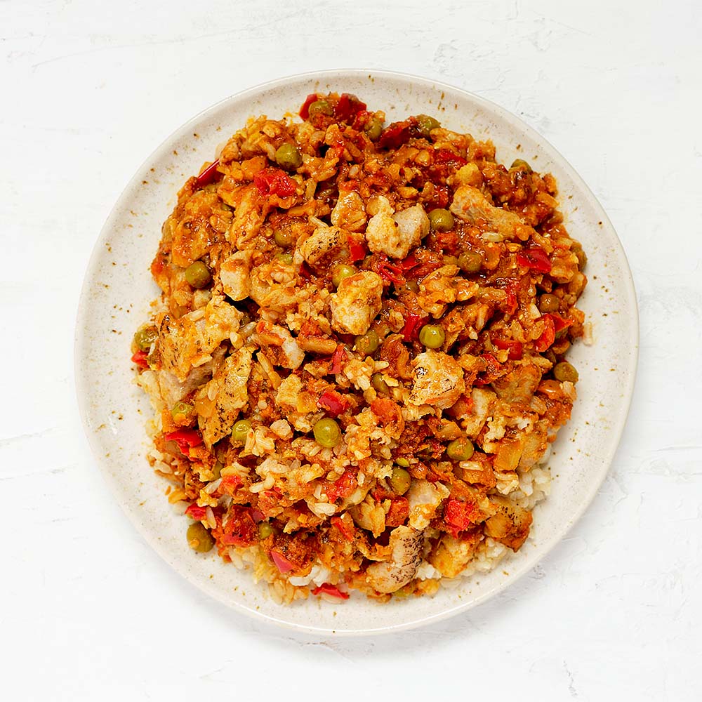 Rice and Chicken in Tomato, Onion & Garlic Sauce
